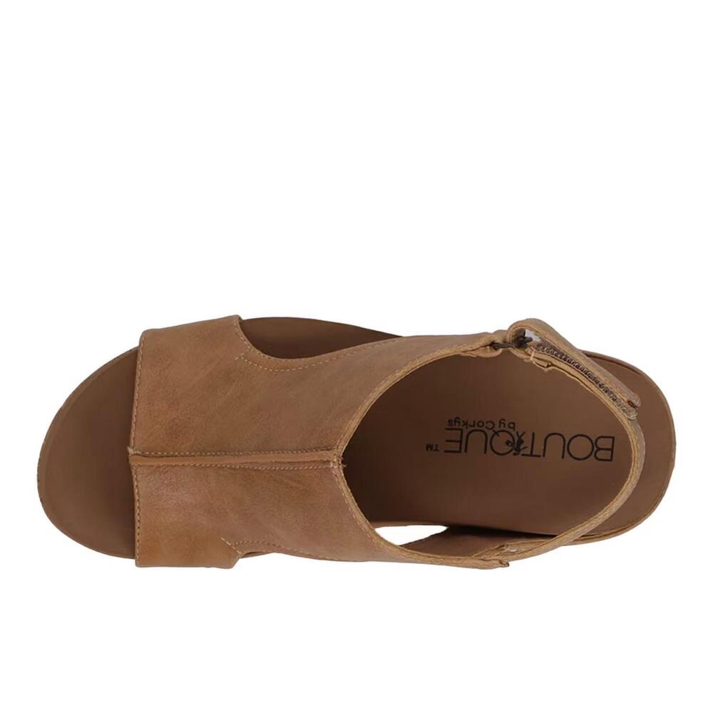 NEW CORKYS FOOTWEAR women's carley wedge sandal in cognac - Picture 5 of 6